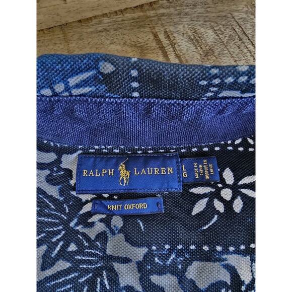 Ralph Lauren Knit Oxford Shirt Dress Women’s Size L Preppy Career Blue - Picture 8 of 11